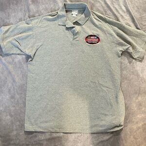 NASCAR truck series men’s gray polo.